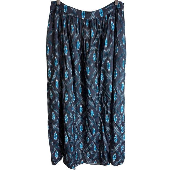 Tommy Hilfiger Dresses & Skirts - Tommy Hilfiger Skirt Womens Size 10 Blue Ikat Midi A-Line Flowy Side Zip New